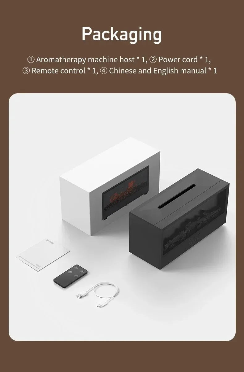 TrendZona™ Difuzor 3D Flame – Umidificator & Aromaterapie cu Telecomandă