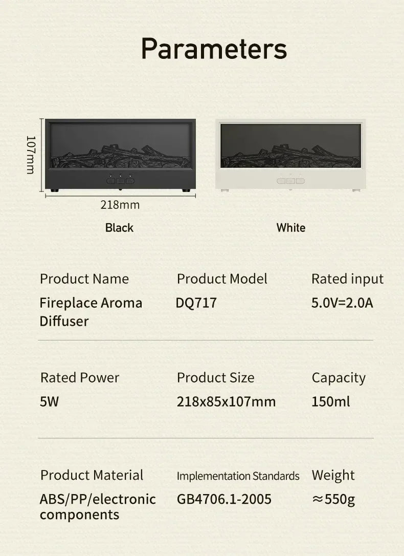 TrendZona™ Difuzor 3D Flame – Umidificator & Aromaterapie cu Telecomandă